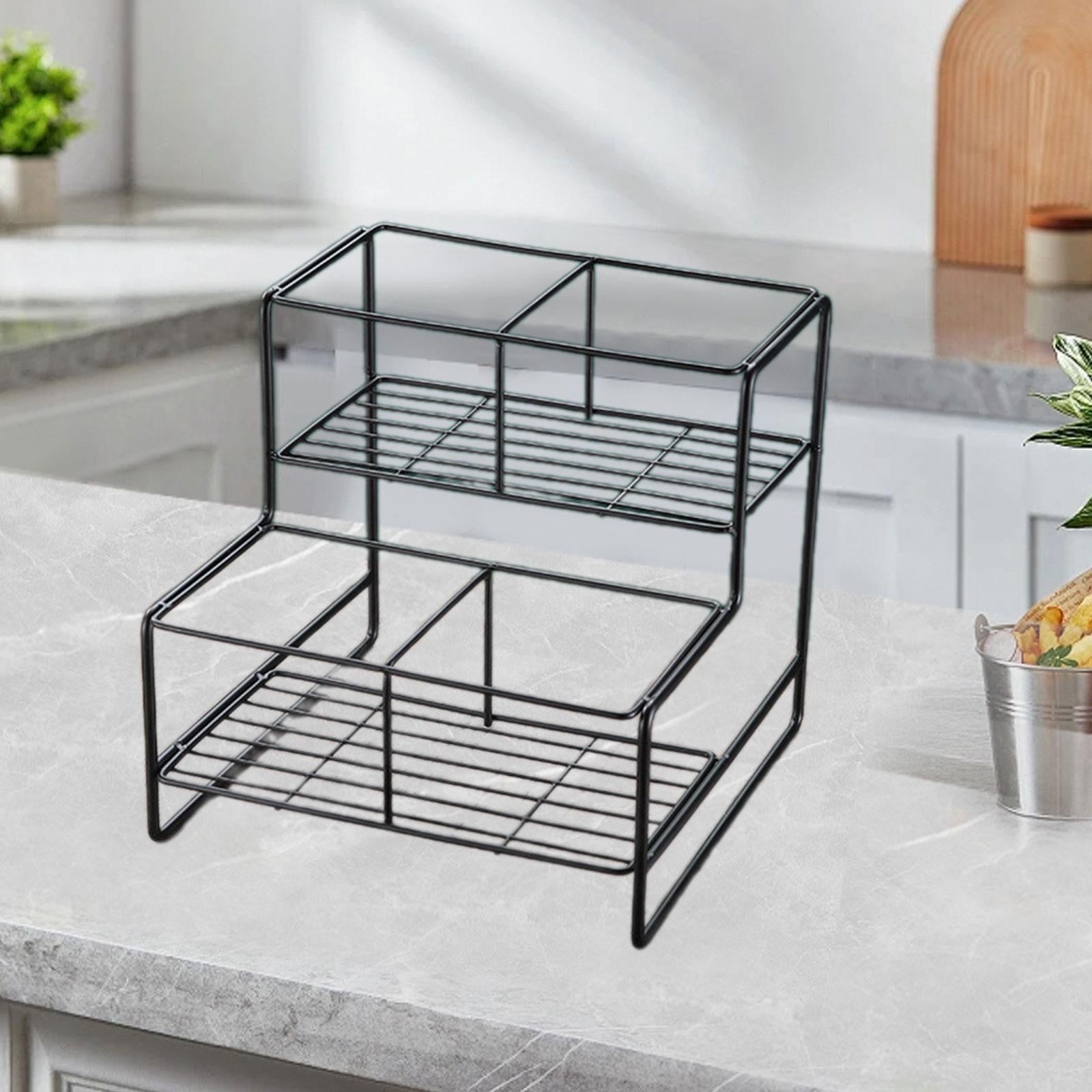 ya 25 Coffee Syrup Rack Organizer Metal Coffee Syrup Dispenser for Pantry Cabinet
