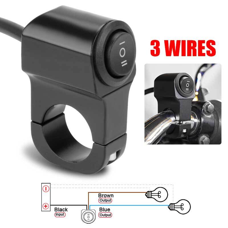 ya 1 7.4 Waterproof Motorcycle Handlebar 7/8 ON OFF Switch ATV Headlight Fog Spot Light
