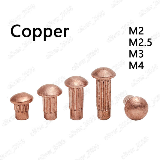 Pure Copper Rivets For Name Plate Round Head Solid Rivets M2 M2.5 M3 M4