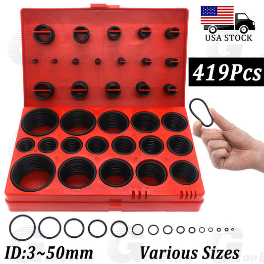 419Pcs Universal O-Ring Assortment Set Metric Kit Automotive Seal Rubber Gasket