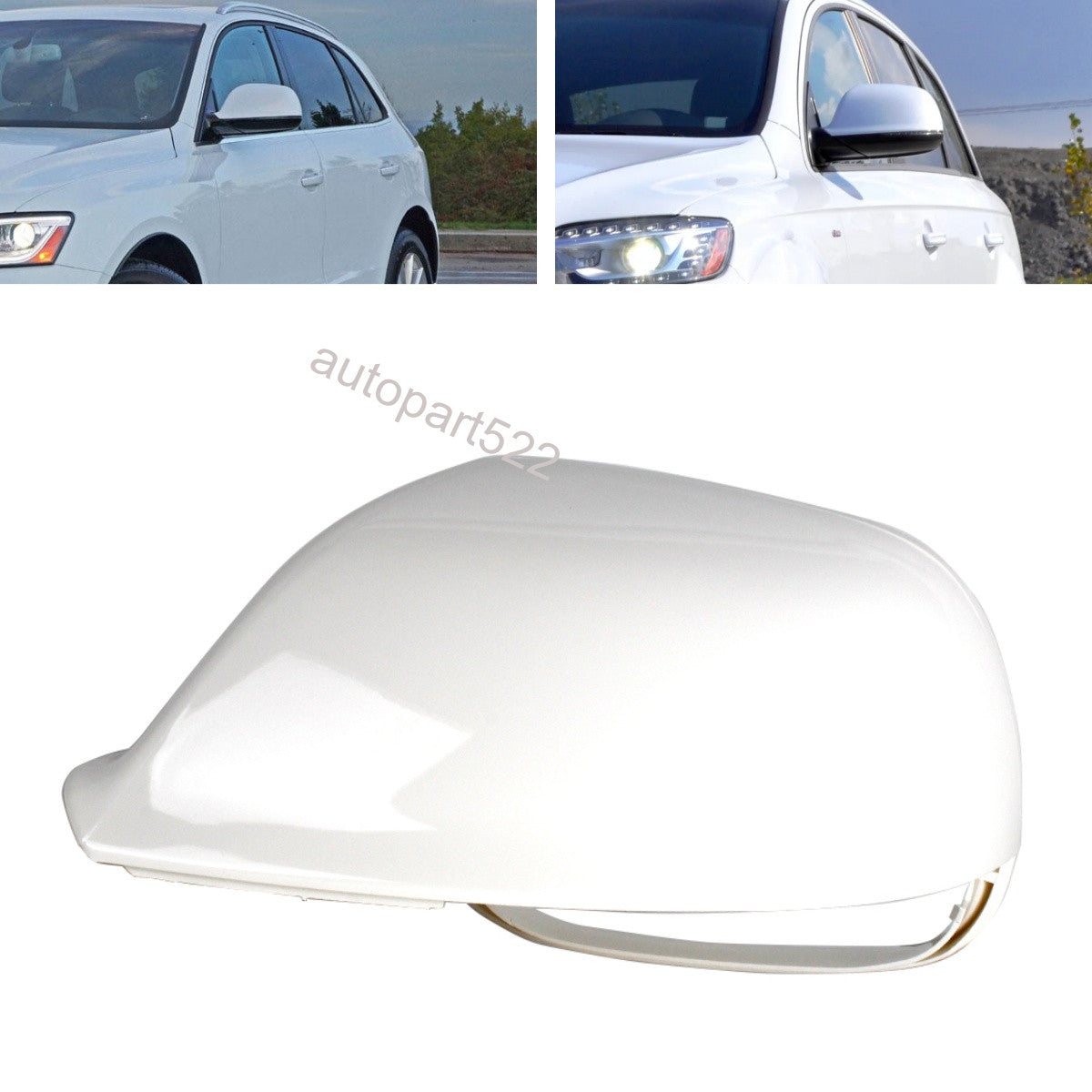 ya 7 6.10 White mirror protective cover for Audi Q7 for Q5 2011 2012 - 2017 left driver mirror cover shell