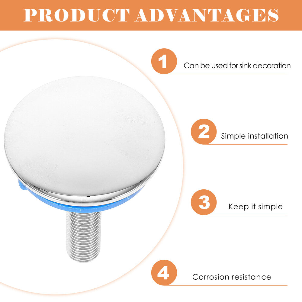 ya 14 Sink Hole Cover Stainless Steel Stopper Accessory Plug Decorative