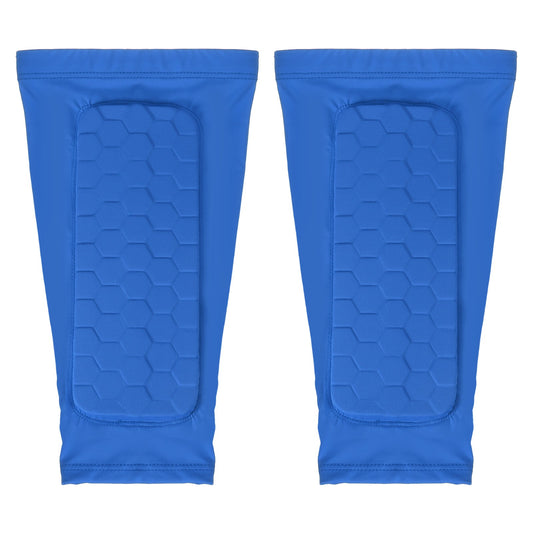 ya 2 7.14 Soccer Shin Guards Shin Pad with Hexagonal Pads for Football M & 1 Pair & Blue