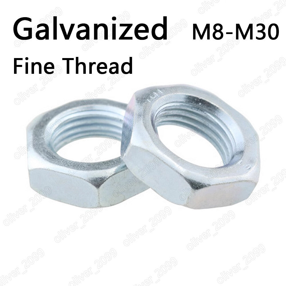 Fine Thread Galvanized Steel Hexagon Thin Nuts M8 M10 M12 M14 M16 M18 M20-M30