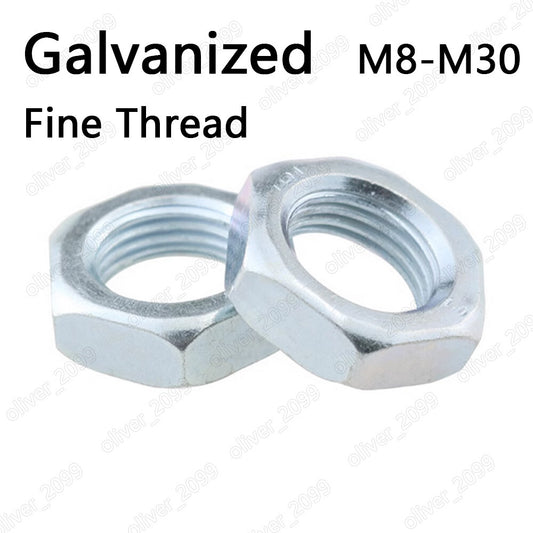 Fine Thread Galvanized Steel Hexagon Thin Nuts M8 M10 M12 M14 M16 M18 M20-M30