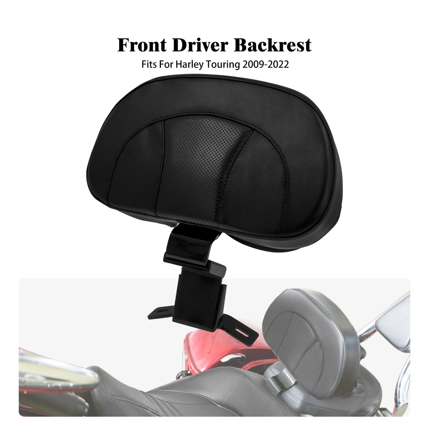 ya 3 6.25.3 Front Driver Rider Backrest Pad for Harley Touring Road Electra Glide 2009-2023