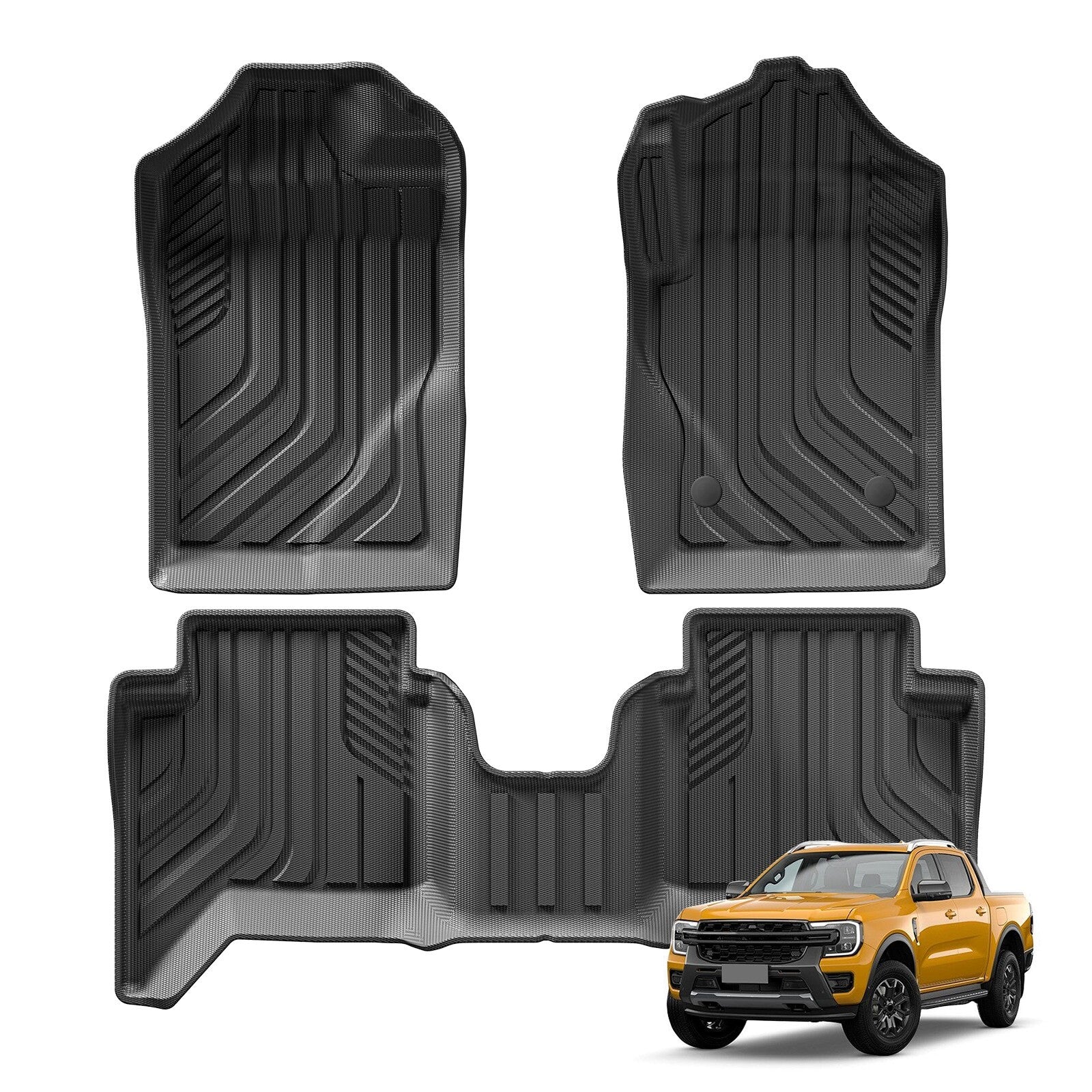 ya 7 6.10.3 for Ford Ranger 2023 2024 3D TPE Car Floor Mat Waterproof Carpets Right Rudder