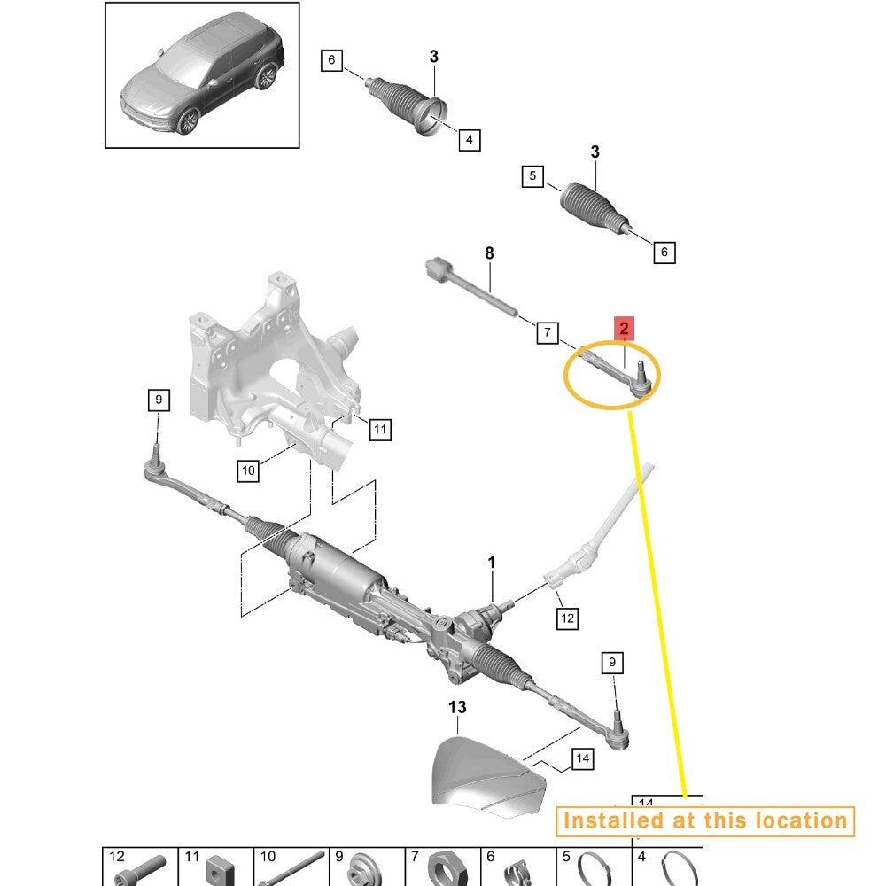 ya 5 8.7 for Porsche for Cayenne Outer Tie Rod Ball Joint OE:958423811A