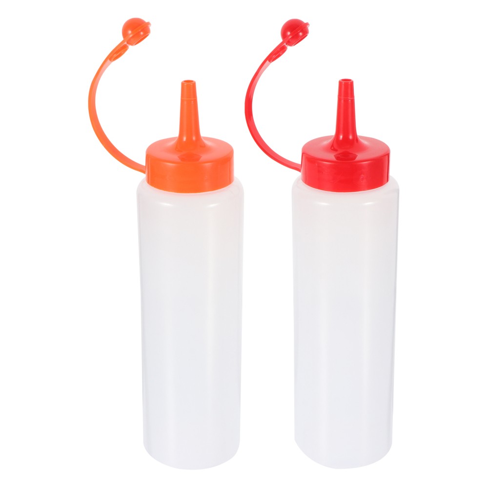 ya 26 2pcs Ketchup Squeezing Bottles Plastic Salad Dressing Bottles Kitchen Gadgets