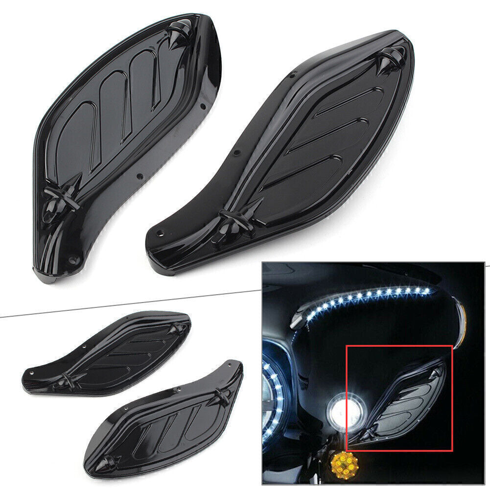 ya 4 6.21 Black Side Wing Windshield Air Deflector Fit for Harley Touring FLHR FLHT CVO 96-13