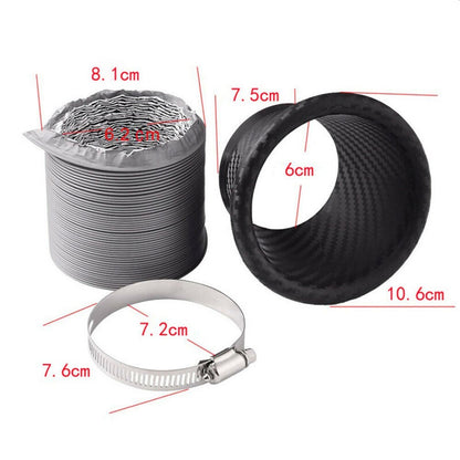 ya 5 8.7 Carbon Fiber Front Bumper for TURBO Air Intake Pipes Turbine Funnel Parts Set