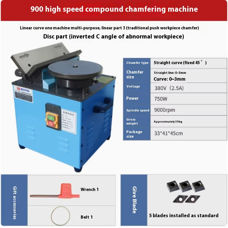 ya 26 8.1 Desktop Composite Slide Metal Chamfering Machine Round Arc Straight Edgea