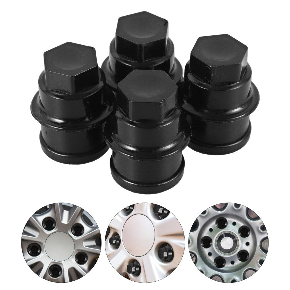 ya 5 8.7 4 Pcs Hub Nut Cover Wheel Rim Universal Lug Cap Covers Kit Black