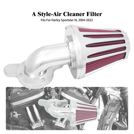 ya 8 5.26 Cone Chrome Air Filter Red Intake for Harley Sportster XL883 1200 48 72 04-2022