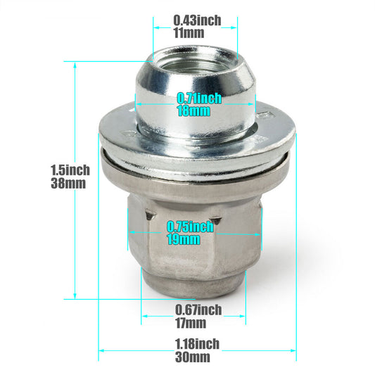 ya 8 5.27.2 20 Pack New Lug Nuts for Jaguar S-Type X-Type XJ XJR XF 1999-11 C2C35294010