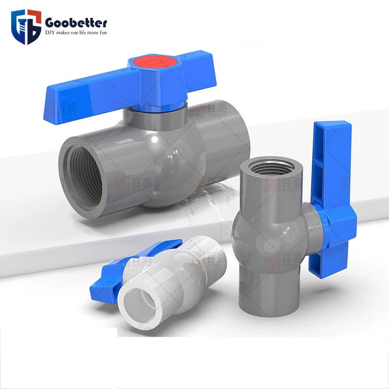 White PVC Threaded Water Ball Valve 20/25/32/50/63/75mm Pipe Fitting 1 Pcs
