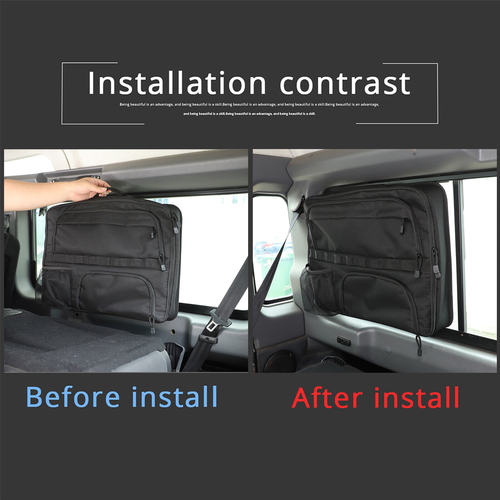 ya 5 6.16.2 2-Pack Rear Quarter Window Glass Storage Bags for for Land Rover for Defender 2004-2018