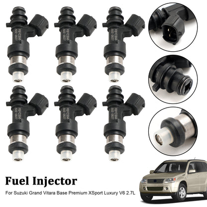 ya 1 8.12 baidi 6PCS Fuel Injector 15710-66J00 for Suzuki Grand Vitara Base V6 2.7L FBYCS50