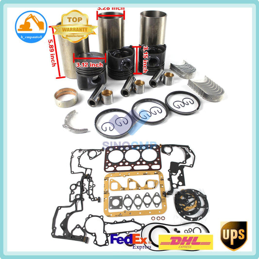 ya 27 7.2 Engine Rebuild Kit D1403 for Kubota L2500 L2600+L2800-DHV L2800F Tractor DC CN