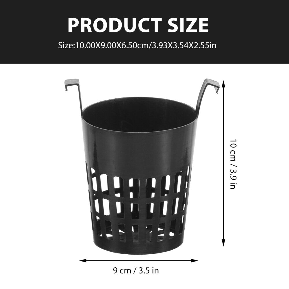 ya 14 6PCS Planting Basket Black Plastic Slotted Net Plant Cups Hanging Plant Basket