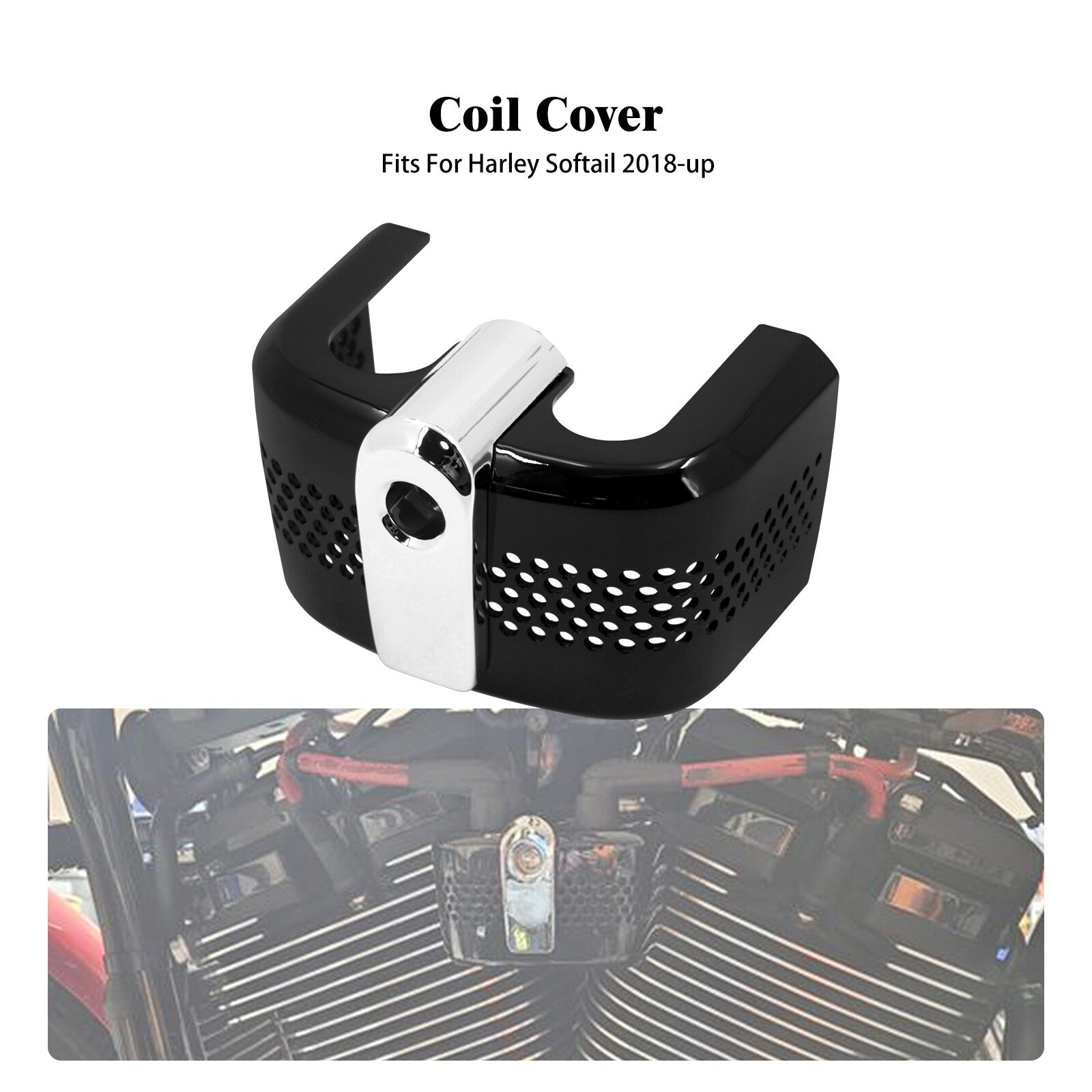 ya 5 8.7 Black ABS Ignition Coil Cover for Harley Softail Breakout Street Fat Bob 18-2024