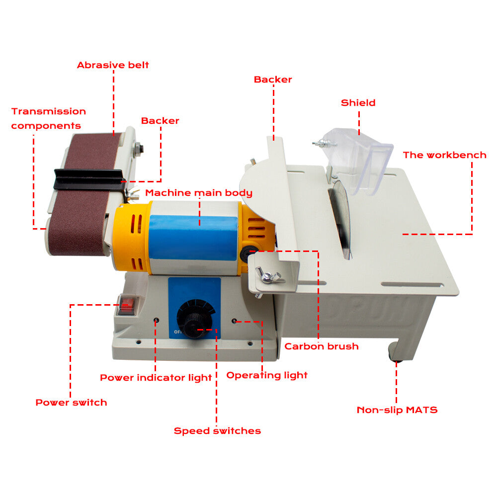 ya 26 220V Desktop Belt Sander Jade Table Saw Woodworking Polishing Cutting Machine Y