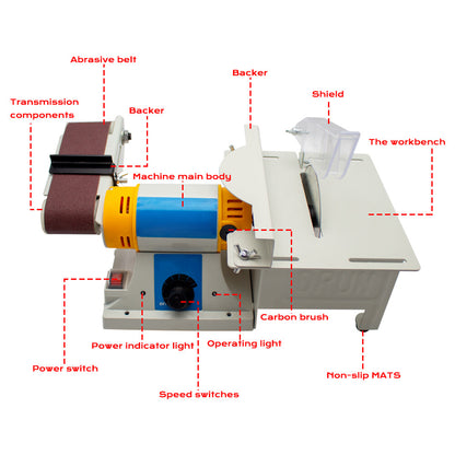 ya 26 220V Desktop Belt Sander Jade Table Saw Woodworking Polishing Cutting Machine Y