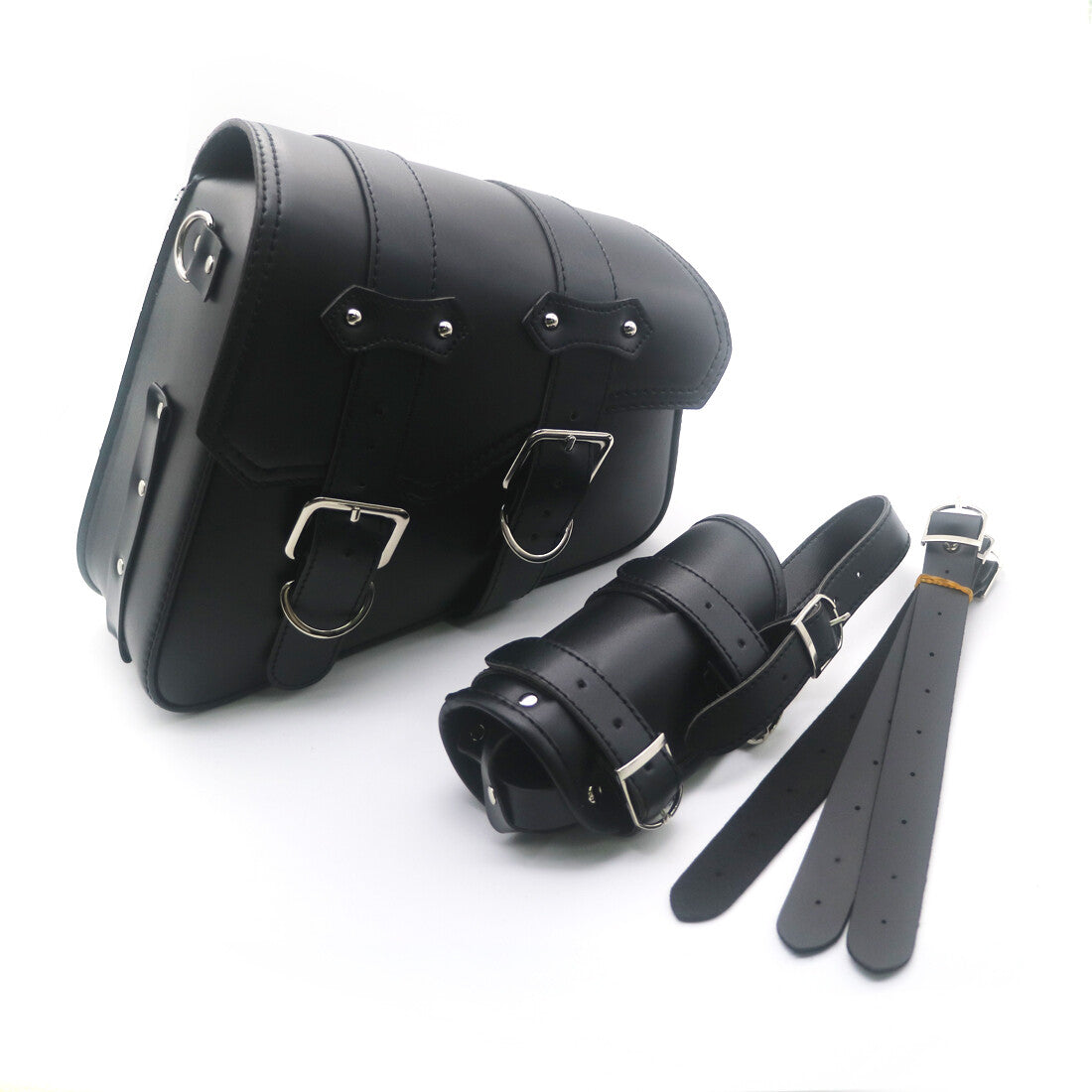ya 11 6.5 Black Artificial Leather Right Saddlebag With Drink Holder For Sportster XL 1200