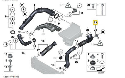 ya 5 8.7 New Intake Hose Intercooler Hose to Throttle Housing for BMW E82 E90 135i 335i