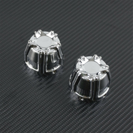 ya 3 6.23 Chrome Front Axle Nut Cover Cap CNC Fit for Harley Softail Fat Boy Dyna Touring