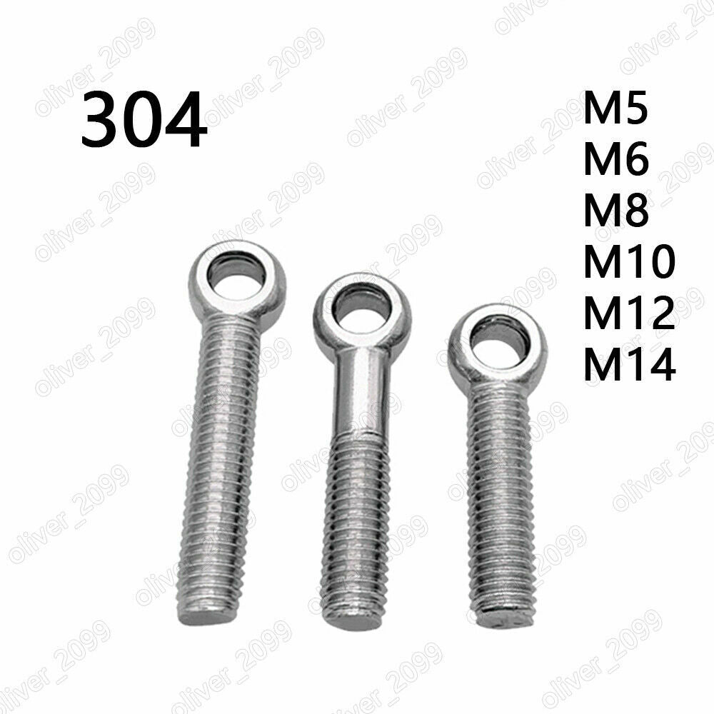 304 Stainless Steel Eye Bolts M5 M6 M8 M10 M12 M14 DIN444