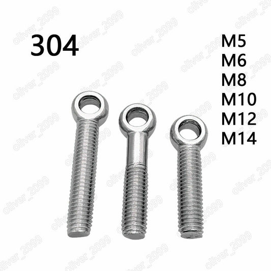 304 Stainless Steel Eye Bolts M5 M6 M8 M10 M12 M14 DIN444
