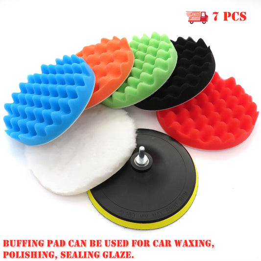 ya 12 5.22.2 7-Pack 3-Inch Car Polishing Pads Polishing Drill Sponge Set Waxing Foam Polisher 