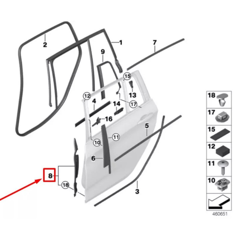 ya 5 8.7 Seal B column for BMW F45 F46 214D 216D 216I 19-22