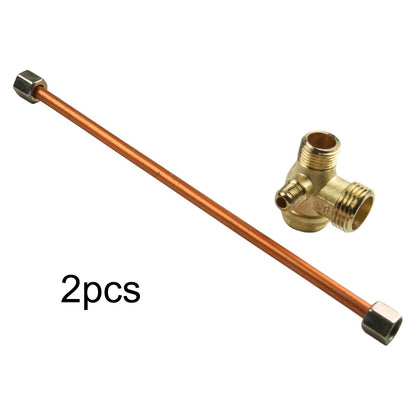 ya 14 200mm Exhaust Tube with 3-Port Zinc Alloy Check Valve For Air Compressor Parts