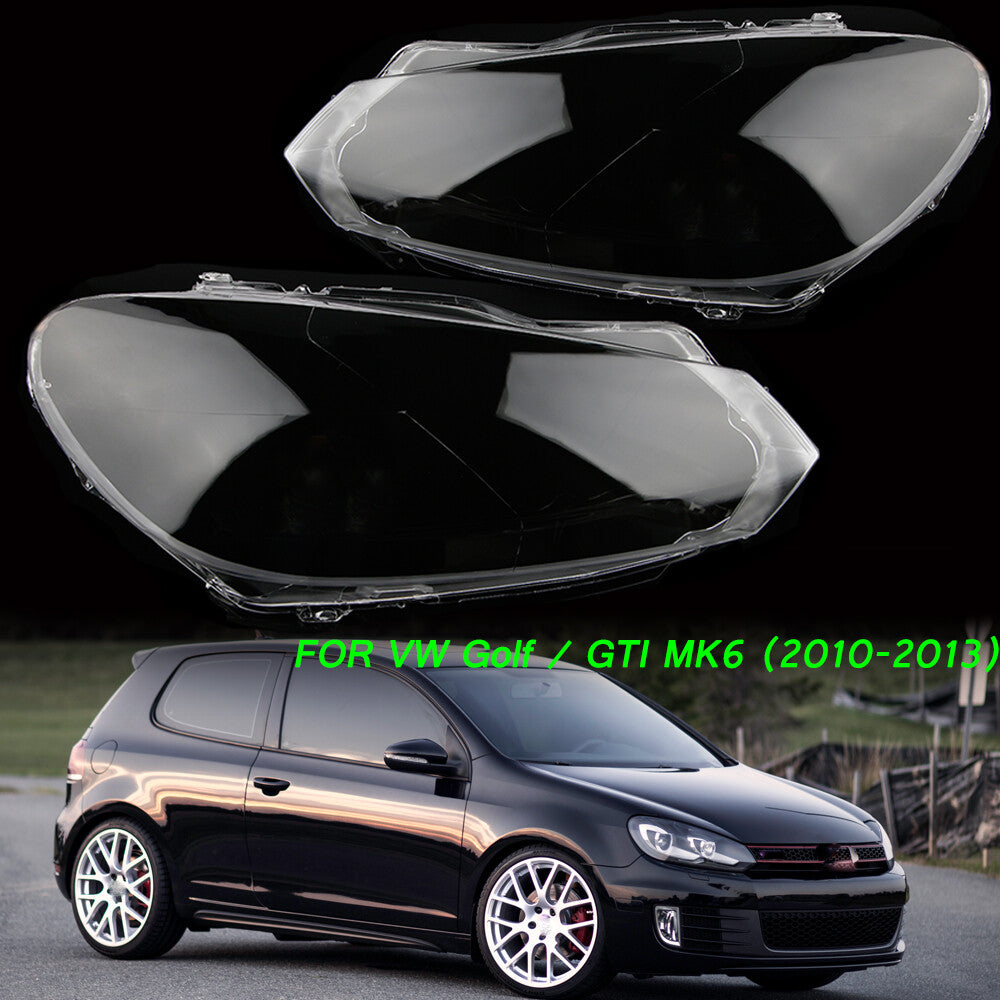 ya 13 5.27.2 for VW for Golf 6 MK6 GTI 2010 11-2013 Left&Right Headlight Lens Cover Clear Lenses
