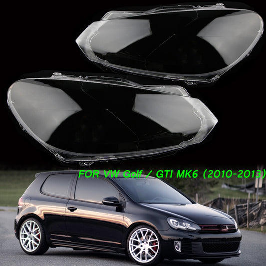 ya 13 5.27.2 for VW for Golf 6 MK6 GTI 2010 11-2013 Left&Right Headlight Lens Cover Clear Lenses