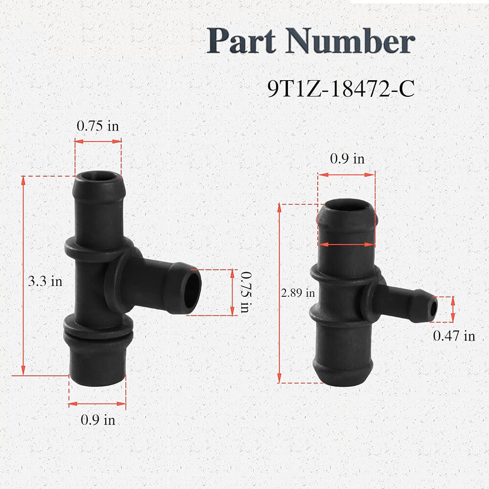 ya 5 8.7 for Ford Transit Connect 2.0L 2010-13 HVAC Heater Hose Tee Connector 9T1Z18472C