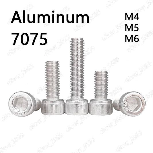Aluminum Alloy 7075 Allen Bolt Hex Socket Cap Head Screws M4/M5/M6