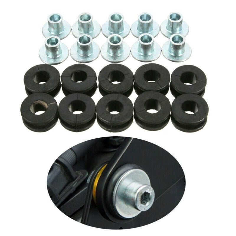 ya 5 8.7 10Pcs Motorcycle M6 Rubber Grommets Bolt Pressure Relief Cushion Kit Replacement