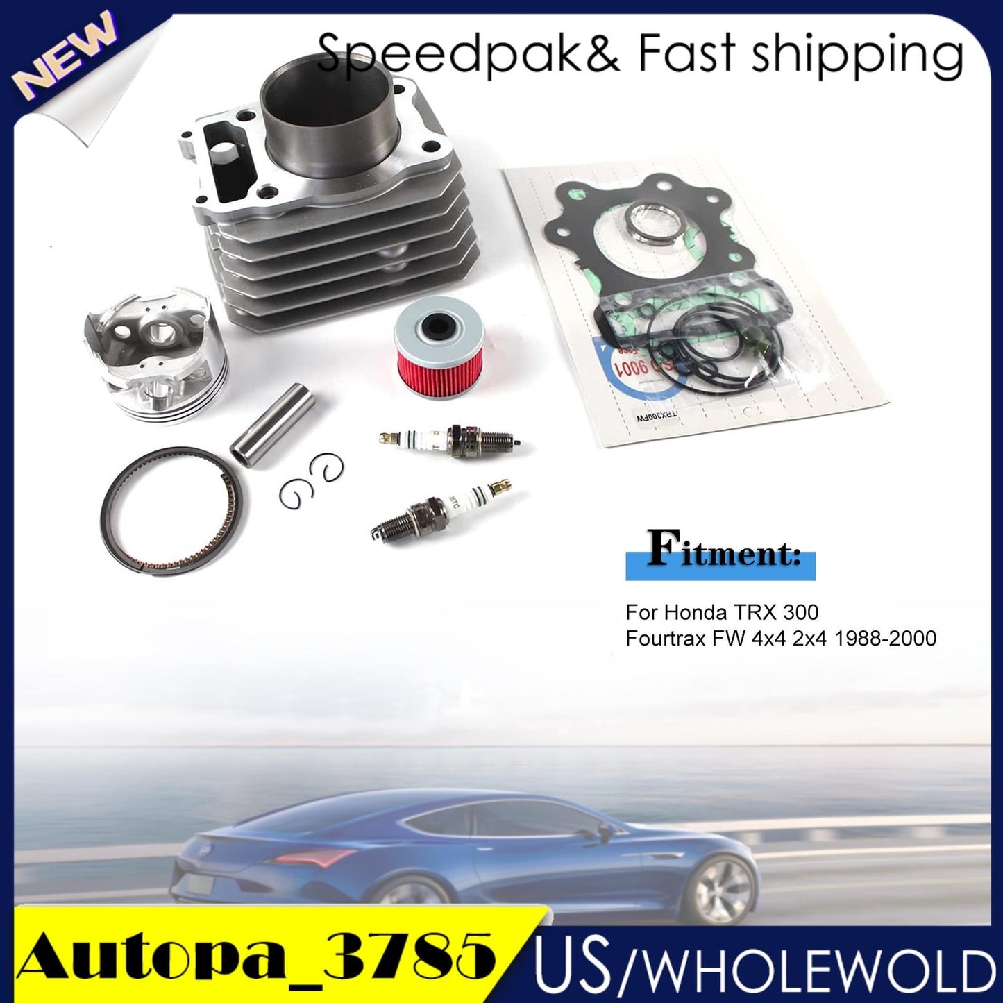 ya 27 7.2 Cylinder Top End Rebuild Kit Fit for Honda TRX 300 Fourtrax FW 4x4 2x4 1988-2000