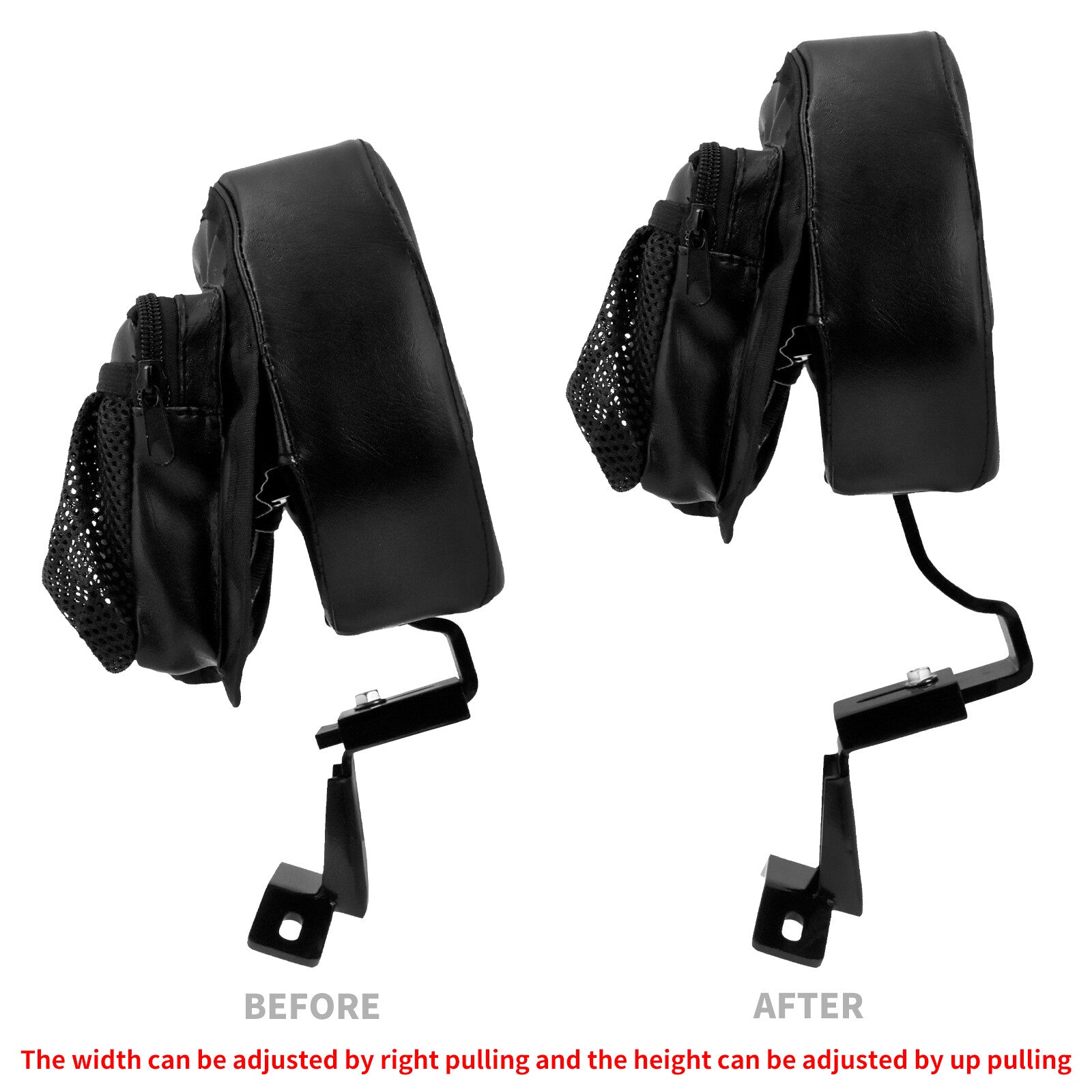 ya 3 6.25.3 Front Driver Backrest Pad w/ Red Cut for Harley Touring Road Electra Glide 09-23