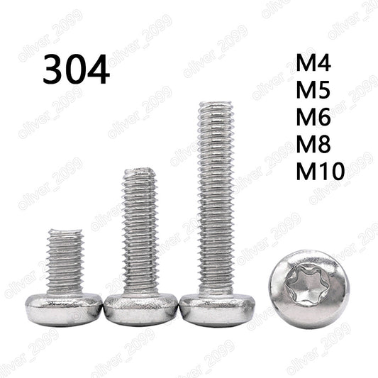 M4 M5 M6 M8 M10 304 Stainless Steel Torx Soket Pan Head Screws