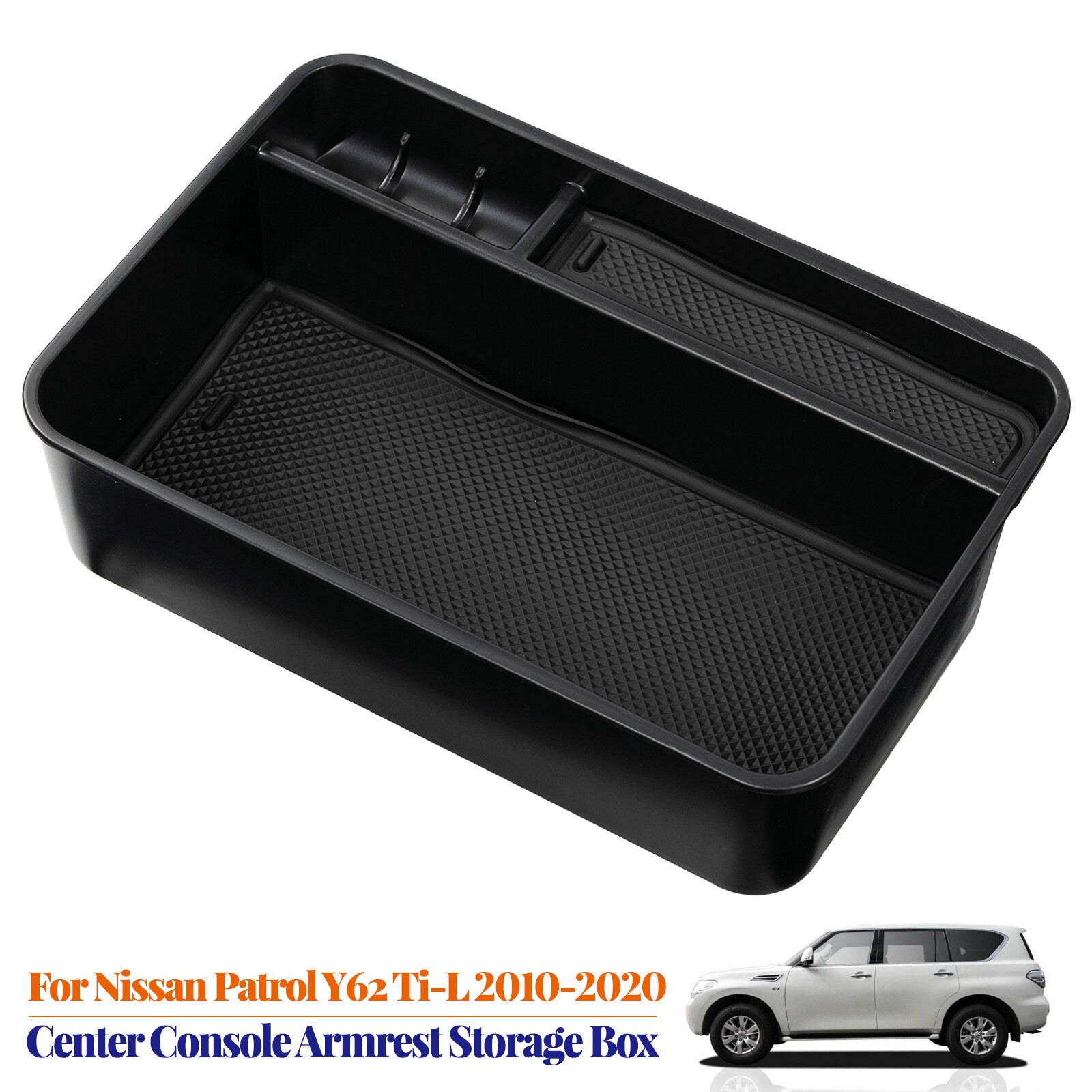 ya 2 6.26 Car Center Console Armrest Storage Box Tray for Nissan Patrol Y62 Ti-L 2010-2020