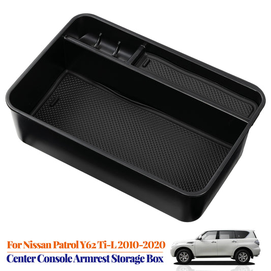 ya 2 6.26 Car Center Console Armrest Storage Box Tray for Nissan Patrol Y62 Ti-L 2010-2020