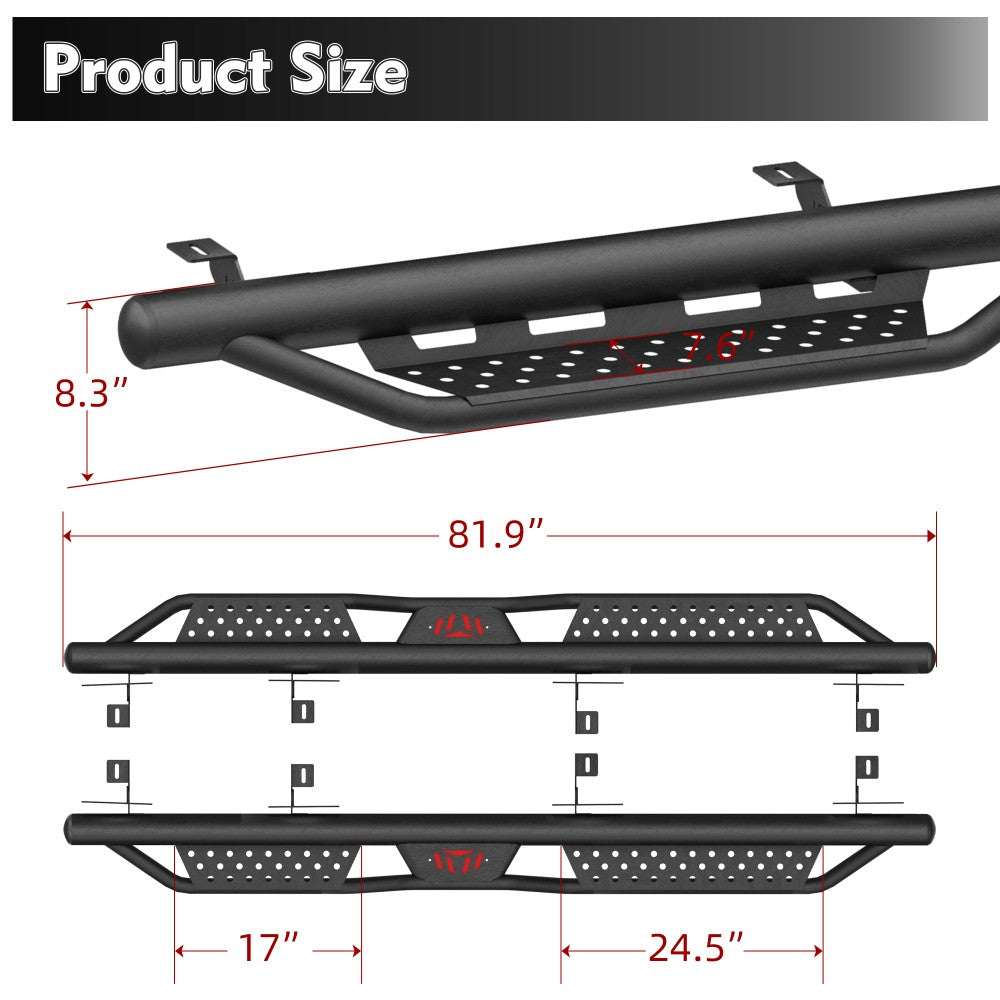 ya 5 8.7 2PCS Running Boards for 2018-2025 for Jeep Gladiator JT 4 6 2Stair Side Steps Black