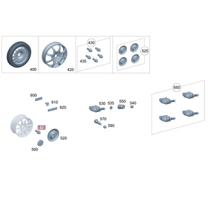 ya 5 8.7 Wheel lug bolt and nut 5-piece set suitable for Mercedes-benz ML350 S500 GLK350 S550 CL500 GL450