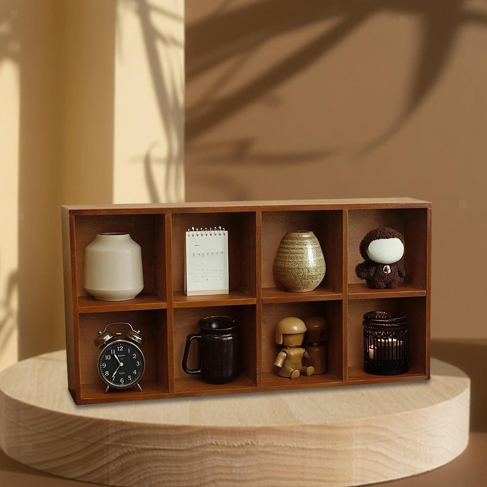 ya 25 Wooden Display Shelf Wall Mounted for Cups Collection Collectible Figurines