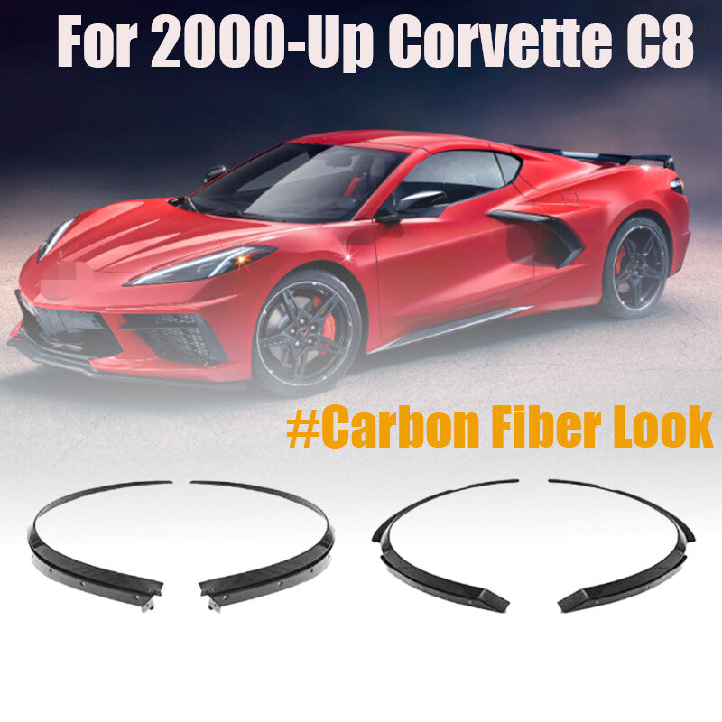 ya 10 10.28 Front & Rear Wheel Fender Extensions For 20-Up for Corvette C8 CARBON FLASH