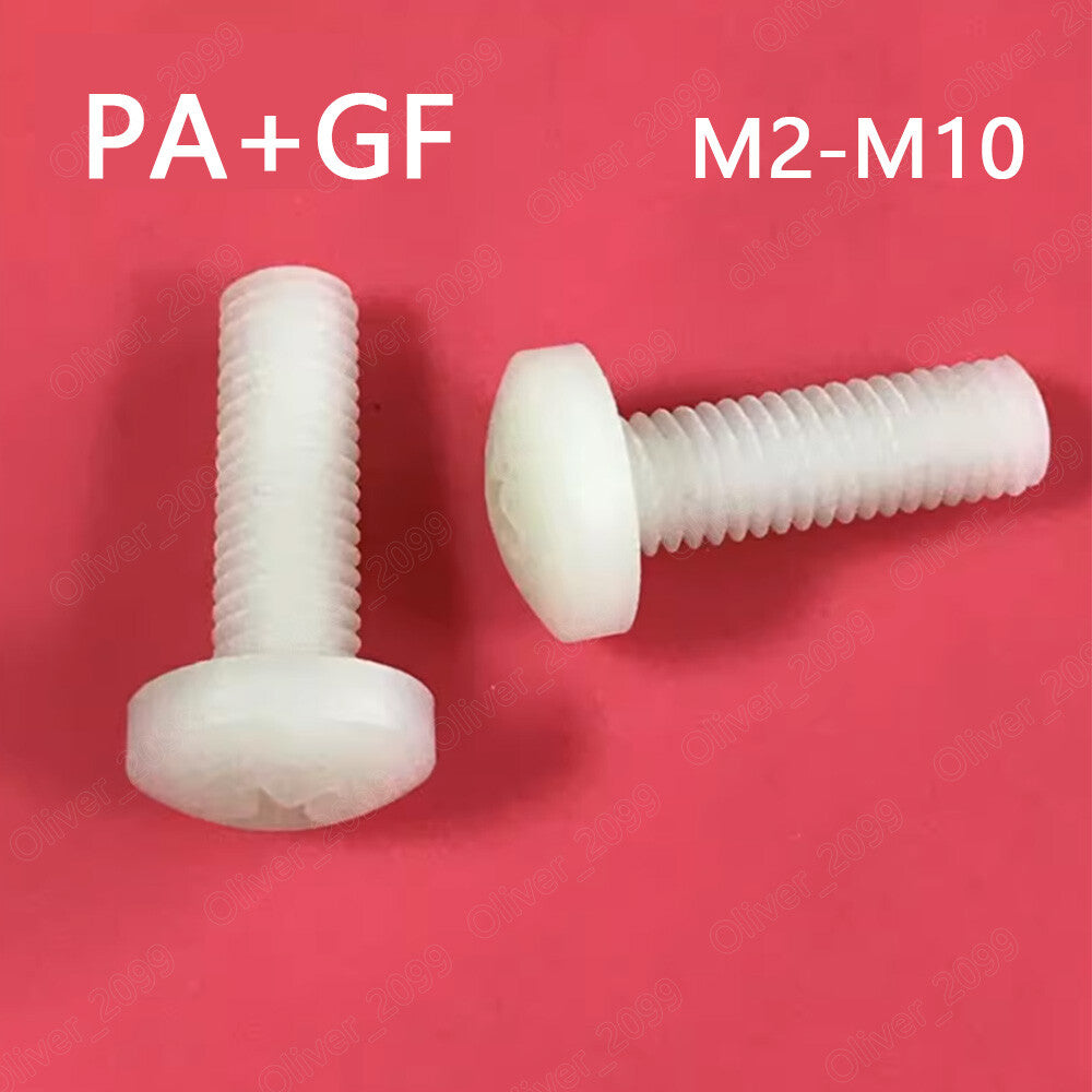 Nylon Plastic and Glassfiber Phillips Cross Pan Head Screws M2 M3 M4 M5 M6 M8